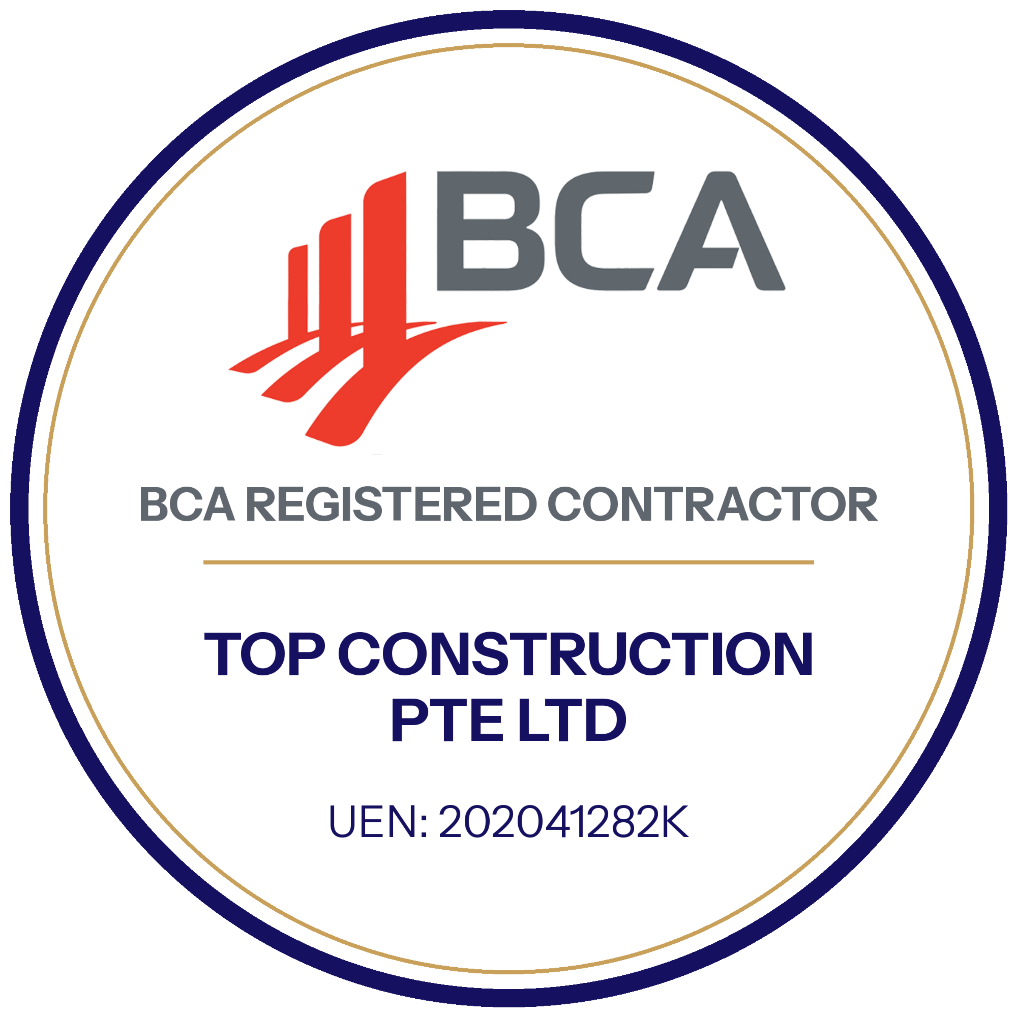 BCA Registered Contractor — Top Construction Pte Ltd, UEN 202041282K